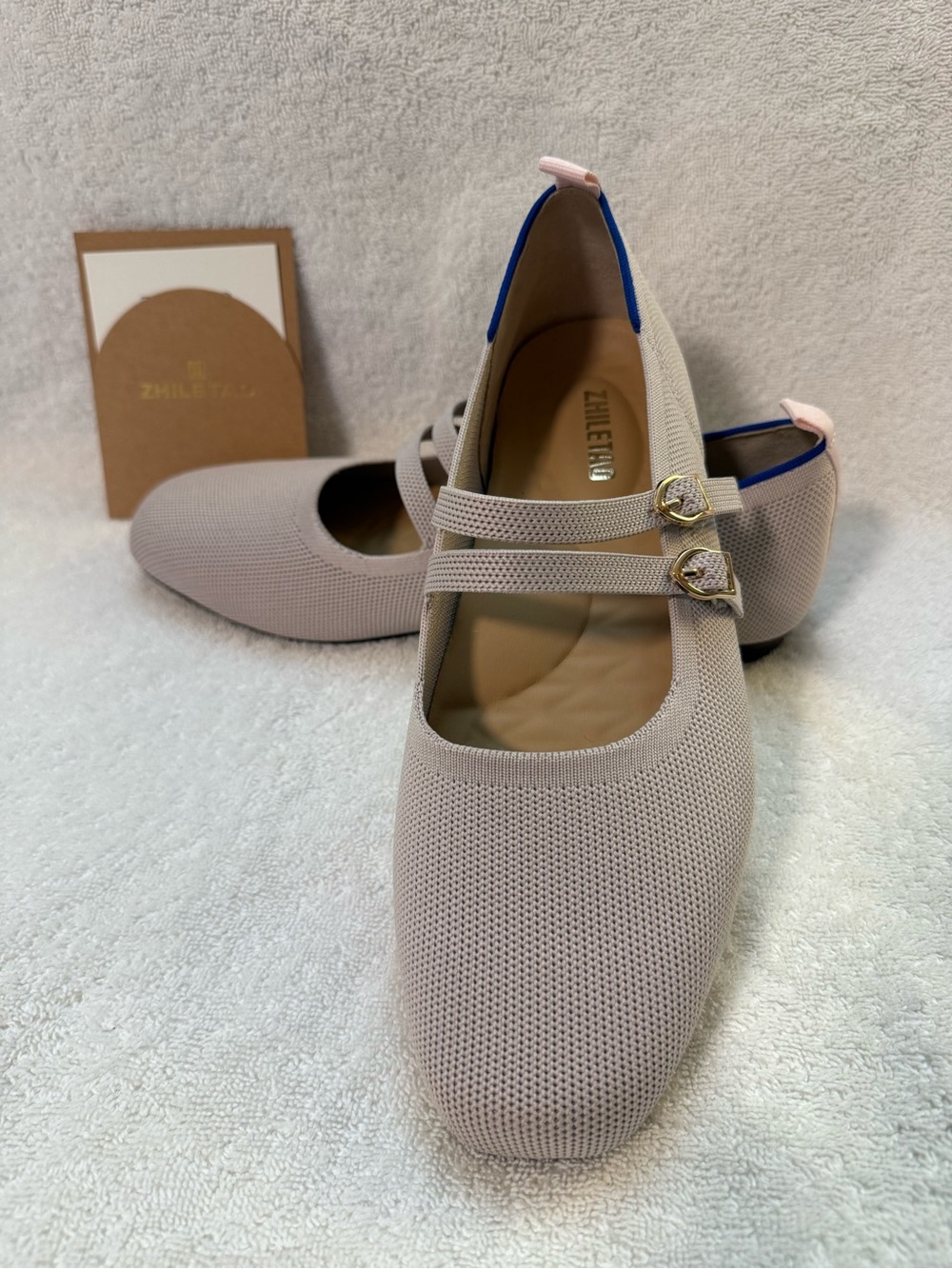 Light Pink Double-Strap Mary Jane Flats bundle shoes for deeper discount